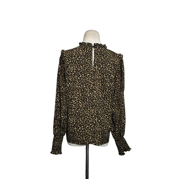 Lea & Viola leopard print long sleeves blouse size Small - Picture 6 of 9